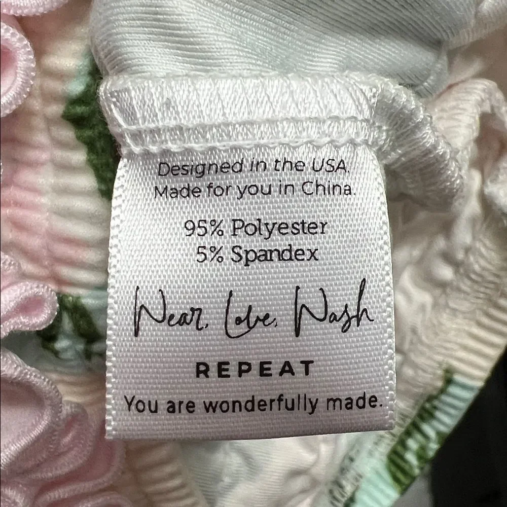 Sweet Honey Cream and Pink floral sleep gown with ruffle bottom size 6 months